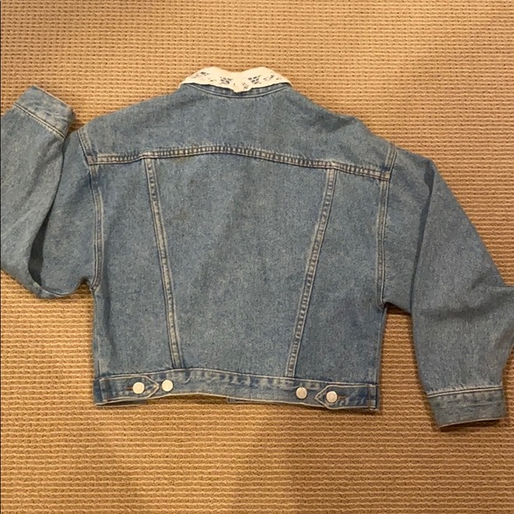 JUST USA JEAN JACKET WITH ENGLISH LACE FIRM - Picture 8 of 8